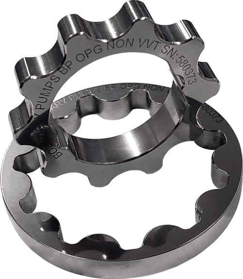 Boundary billet oil pump gears for non-VVT Miata BP engine